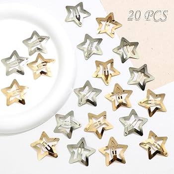 Amazon.com : NAISKA Gold & Silver Star Hair Clips 20PCS